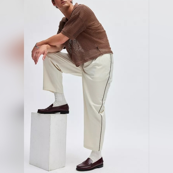 Standard Cloth Men's Jason Pleated Trouser Pant Ivory, 34 - Picture 1 of 9